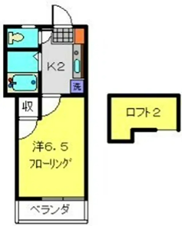 ハイツ万代 2階階 間取り