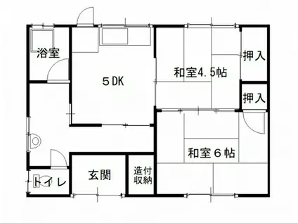 ＪＲ山陽本線 海田市駅 徒歩7分 1階建 築52年(2DK/1階)の間取り写真