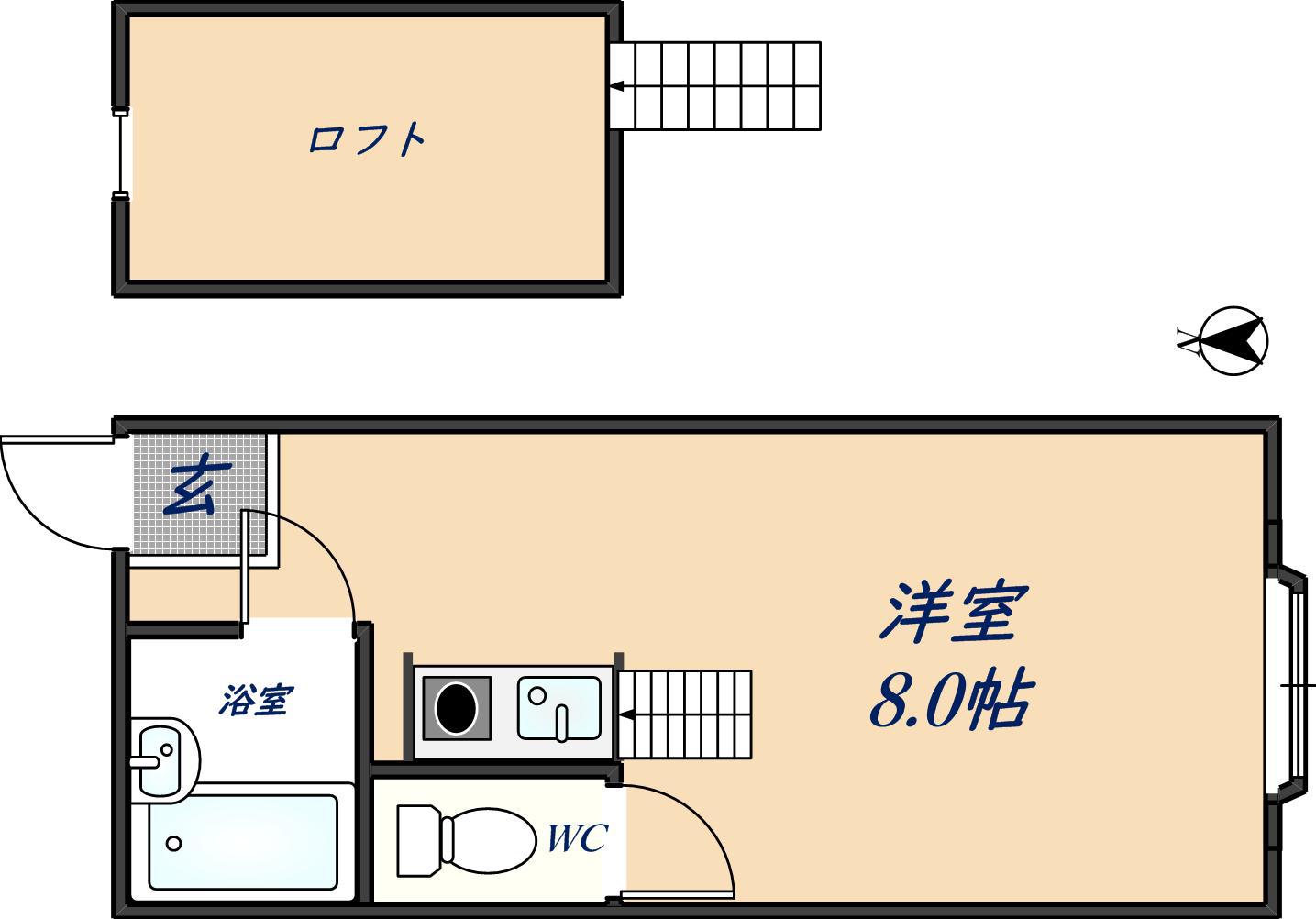 ハイツ南四条(ワンルーム/1階)の間取り写真