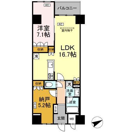 サンジョイアゼロ(1LDK/6階)の間取り写真