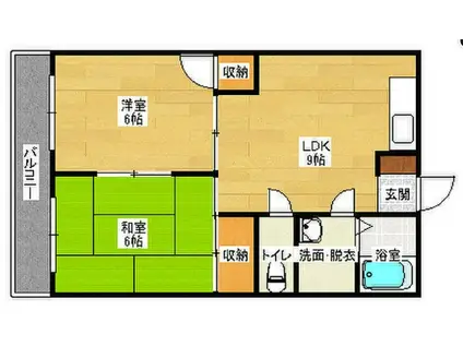 迫本マンション(2LDK/3階)の間取り写真
