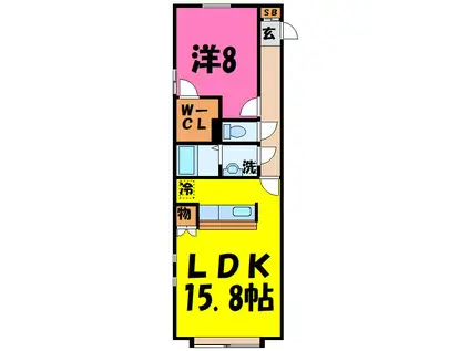 クレイキューブ(1LDK/2階)の間取り写真