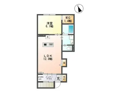 アルデア62(1LDK/1階)の間取り写真