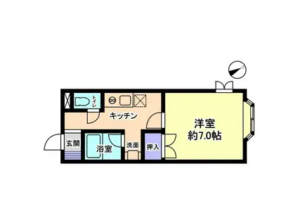 信開セルーラ上小松3(1K/2階)の間取り写真