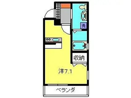 横浜元町ガーデン光國(ワンルーム/2階)の間取り写真