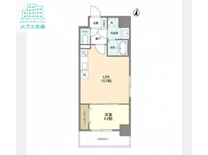 ルーカス長崎諫早II(1LDK/3階)の間取り写真