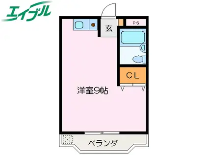 ビビュール・ピュイ(ワンルーム/1階)の間取り写真