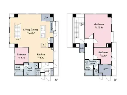 DUPLEX AOKI(3LDK/2階)の間取り写真