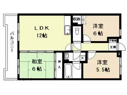 リバーコーポラスOND(3LDK/1階)の間取り写真