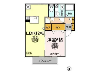 シュプルース(1LDK/2階)の間取り写真