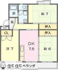 三宅ビル(2DK/3階)の間取り写真
