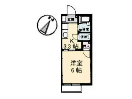 セフィラ渋木(1K/2階)の間取り写真