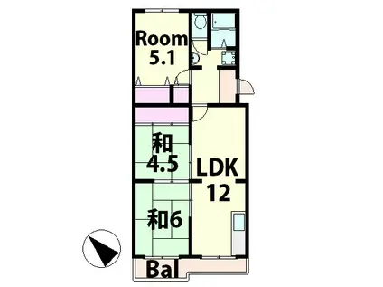 ヴィラ青山(3LDK/2階)の間取り写真