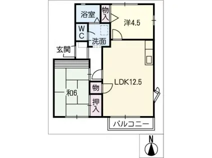 コーポサンライズII(2LDK/2階)の間取り写真