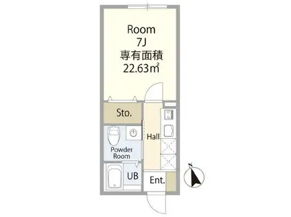 クレスト東村山(1K/1階)の間取り写真