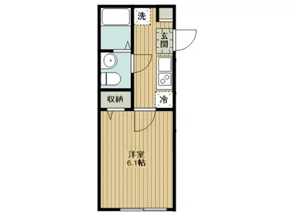 BEA 飯能(1K/2階)の間取り写真