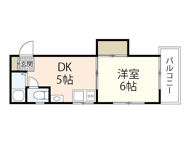 草津新町NYビル(1DK/2階)の間取り写真