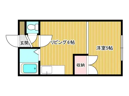 ヴェルテ白石(1DK/1階)の間取り写真