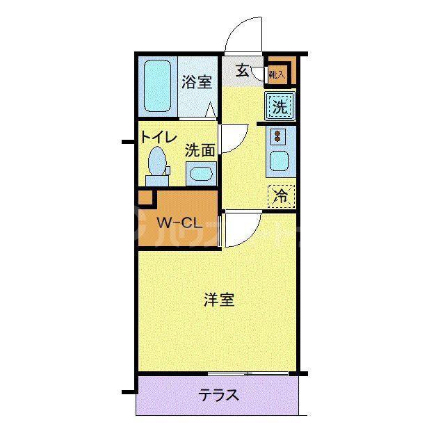 ラフィーナー松戸(1K/2階)の間取り写真