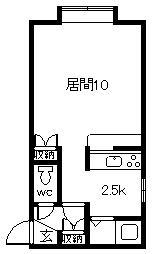レガロス(1K/1階)の間取り写真