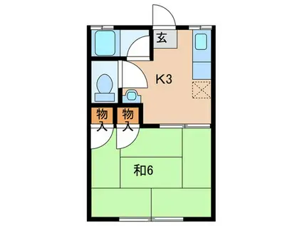 プリンス立花(1K/1階)の間取り写真