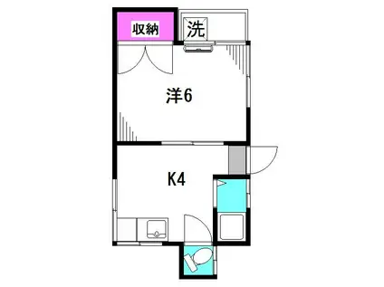 ロワールシャトレP-II(1K/2階)の間取り写真