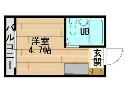 三篠ビル(ワンルーム/1階)の間取り写真