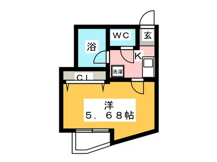 カーナYOKOHAMA(1K/2階)の間取り写真