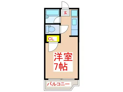 メゾンアリーナ(ワンルーム/4階)の間取り写真