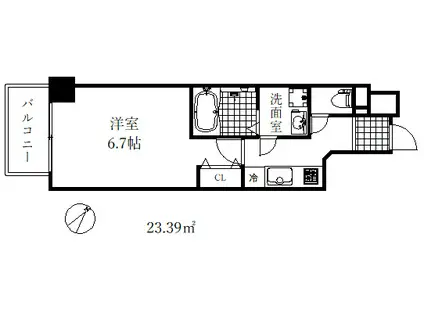 アドバンス神戸ラフィナート(1K/8階)の間取り写真
