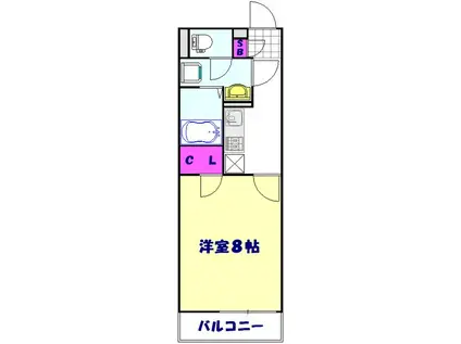 レオネクストマーレ蕨(1K/2階)の間取り写真