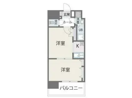 レジデンス20(2K/11階)の間取り写真