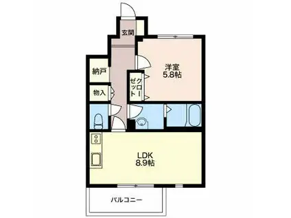 ビースティコート・S(1LDK/1階)の間取り写真