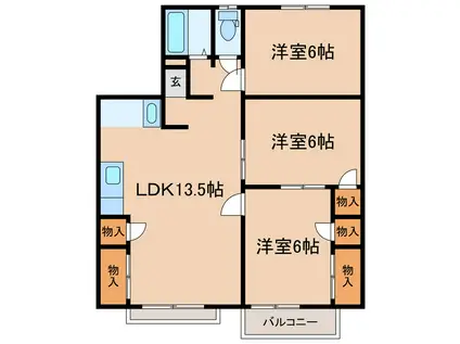 ルミエール小出(3LDK/2階)の間取り写真
