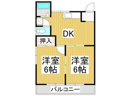 山上ハイツ(2K/2階)の間取り写真