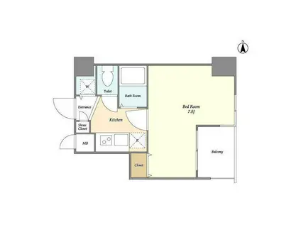 ガーラプレイス錦糸町(1K/8階)の間取り写真