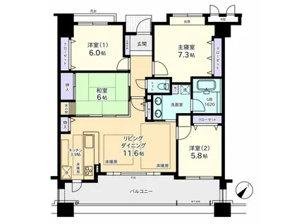 APAガーデンズ(4LDK/8階)の間取り写真