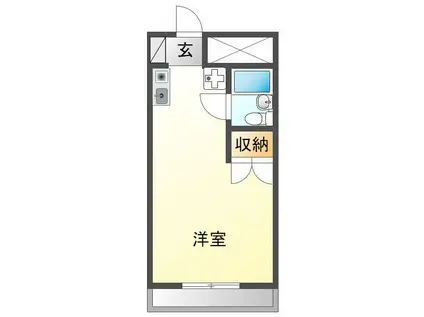 ウイステリア国立(ワンルーム/3階)の間取り写真