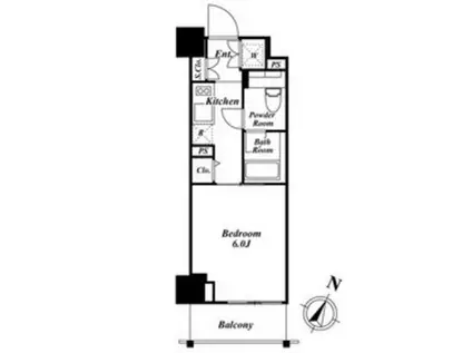 KDXレジデンス品川シーサイド(1K/6階)の間取り写真