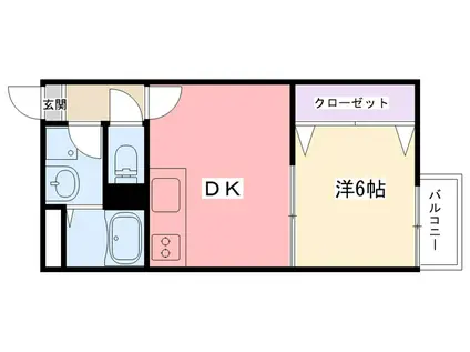 コルネット(1DK/3階)の間取り写真