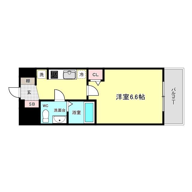 エグゼ大阪CITYアインツ(1K/8階)の間取り写真