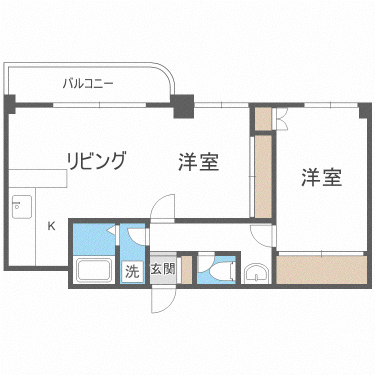 ASKAM・S17(2LDK/2階)の間取り写真