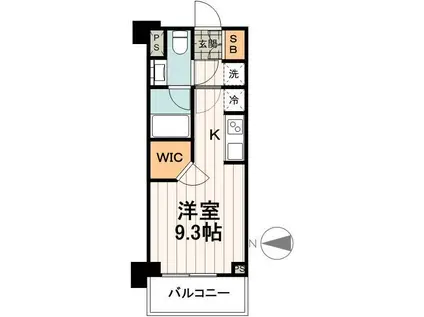 パークアクシス菊川ステーションゲート(1K/8階)の間取り写真