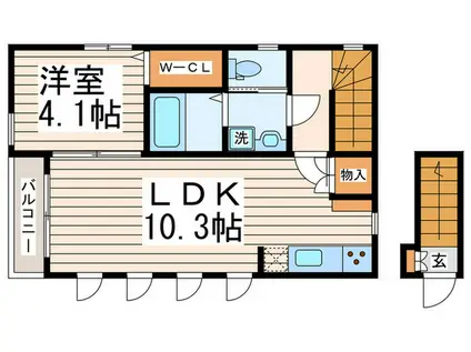 CLAYMOREIII(1LDK/2階)の間取り写真