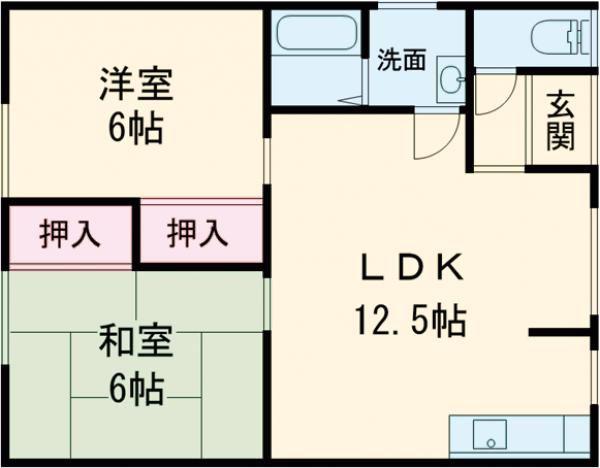 コーポカトレア(2LDK/2階)の間取り写真