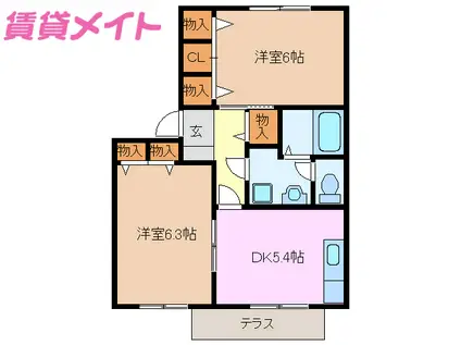 コーポみゆきIII(2DK/1階)の間取り写真