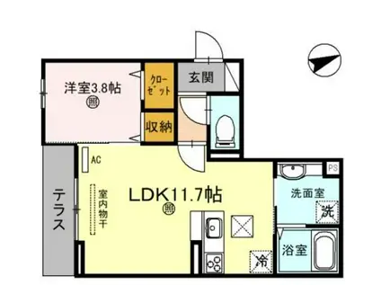 サルターレ(1LDK/1階)の間取り写真