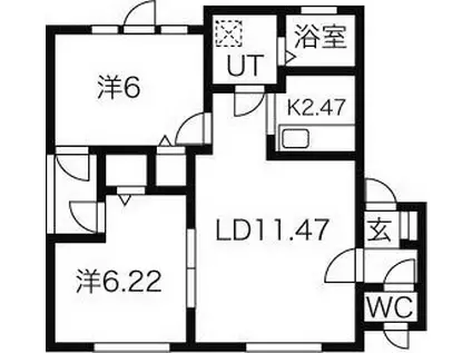 ONDINE (2LDK/3階)の間取り写真
