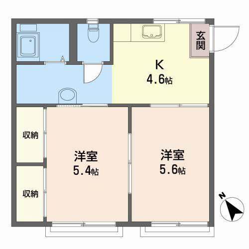 コーポK(2K/2階)の間取り写真