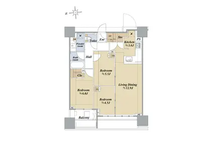 シティタワー銀座東(3LDK/5階)の間取り写真